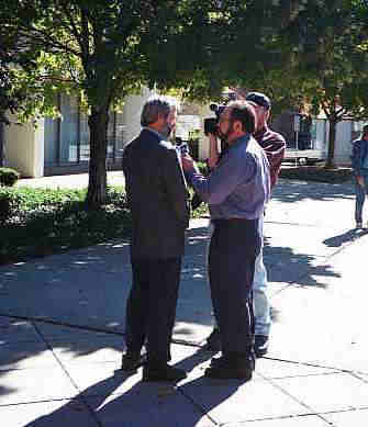News 12 interviews Jim Miller at the protest