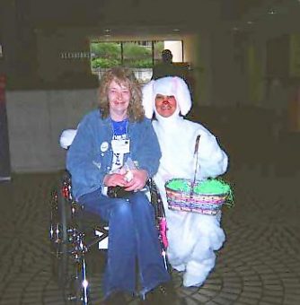 420 Easter Bunny gives Jacki an egg!